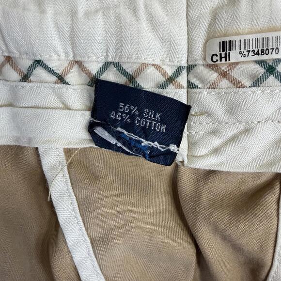 Polo Ralph Lauren Silk Blend Buckle Back Pants Mens 34x27 Tan Straight Leg - Picture 6 of 10